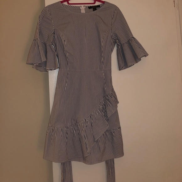 Blue and white stripped dress with ruffle - Picture 3 of 3